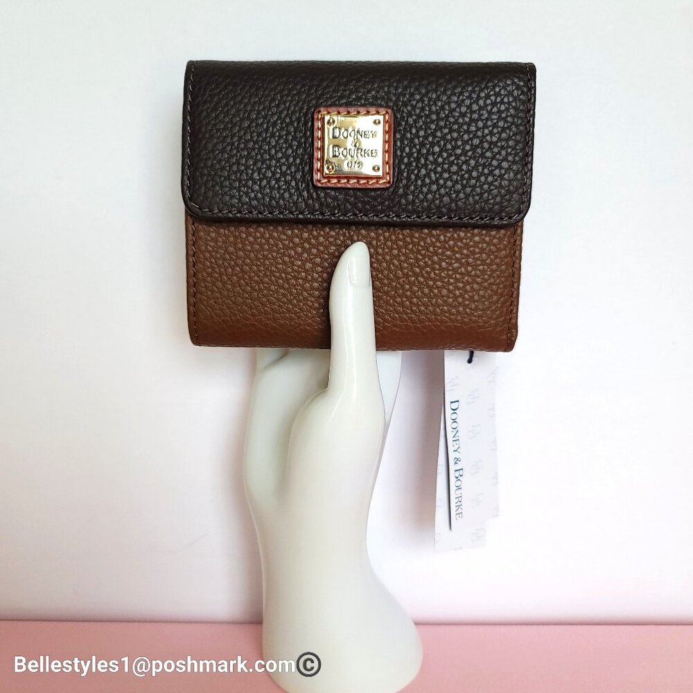 DOONEY & BOURKE Colorblock Small Flap Pebbled Leather Credit Card Bifold Wallet